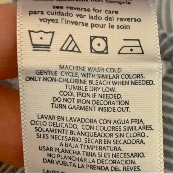 TOMMY HILFIGER Striped Denim Ruffle Dress Sleeveless 100% Cotton Blue & White 5 - Picture 16 of 16